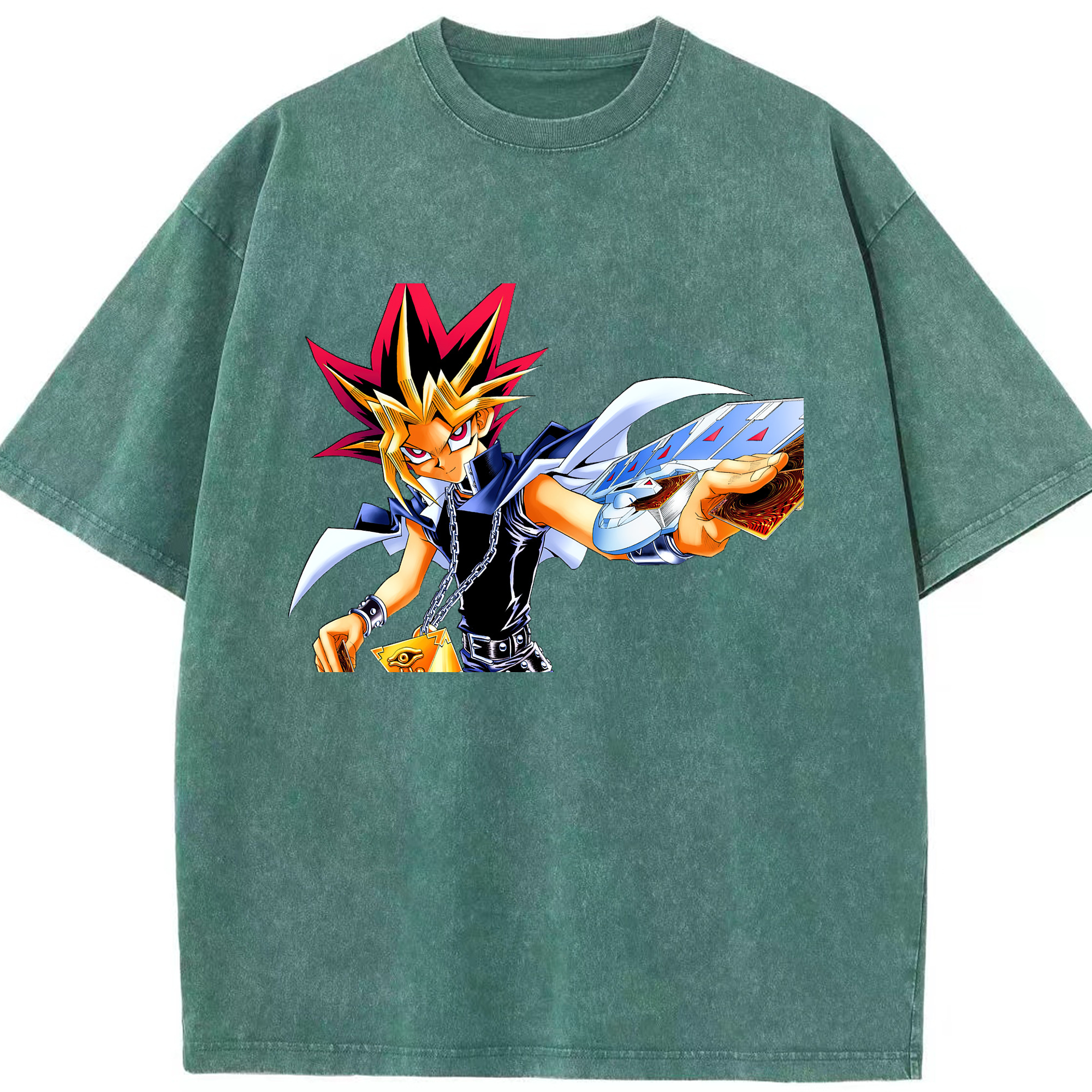 （画像用） 遊☆戯☆王 Yu-Gi-Oh! 綿100% ヴィンテージ風 半袖Tシャツ（フロントプリント）
